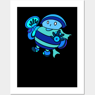 Cute cartoon robot Posters and Art